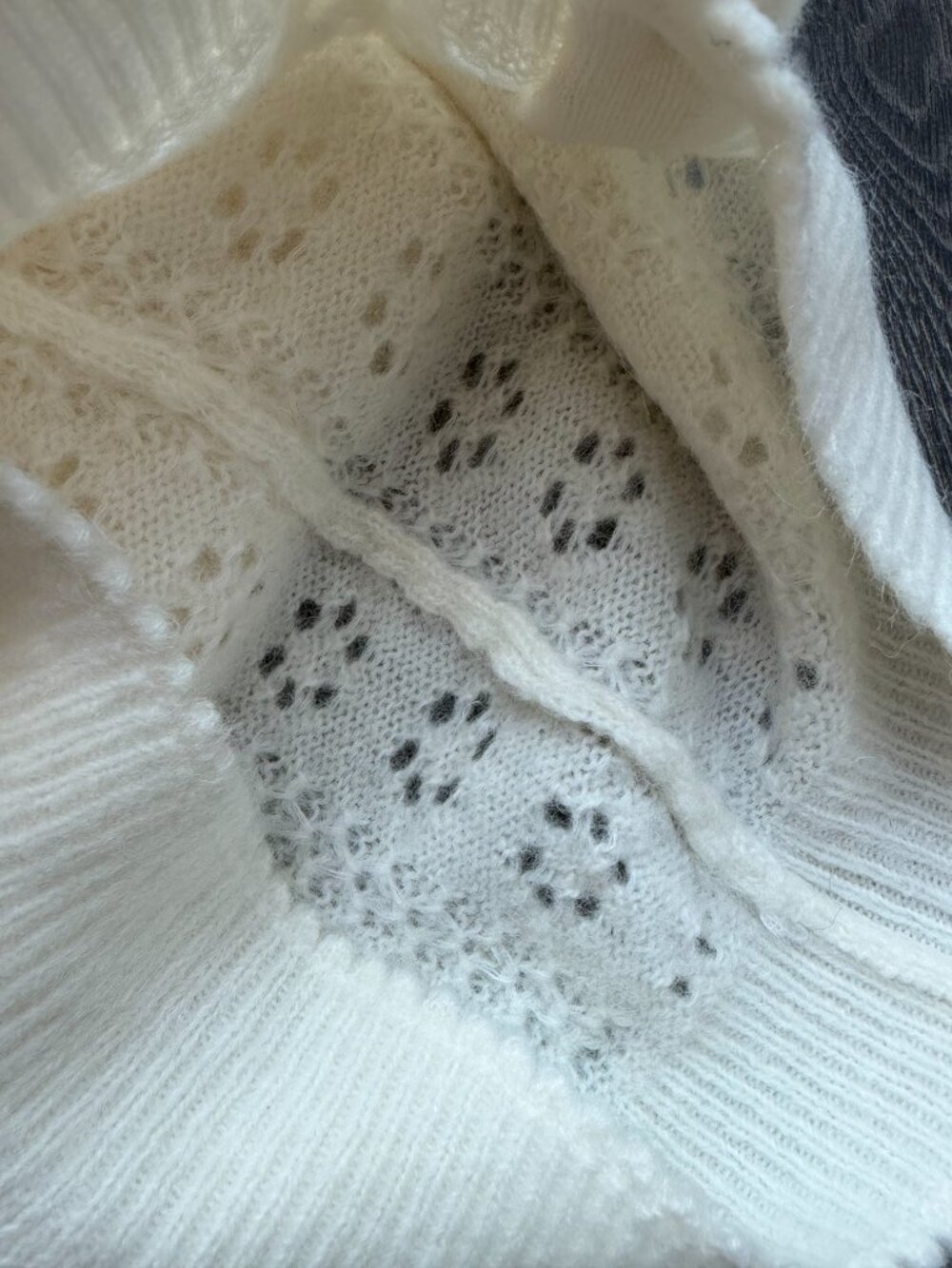 Doen NWOT Emery pointelle cardigan White SAMPLE S - Picture 14 of 14